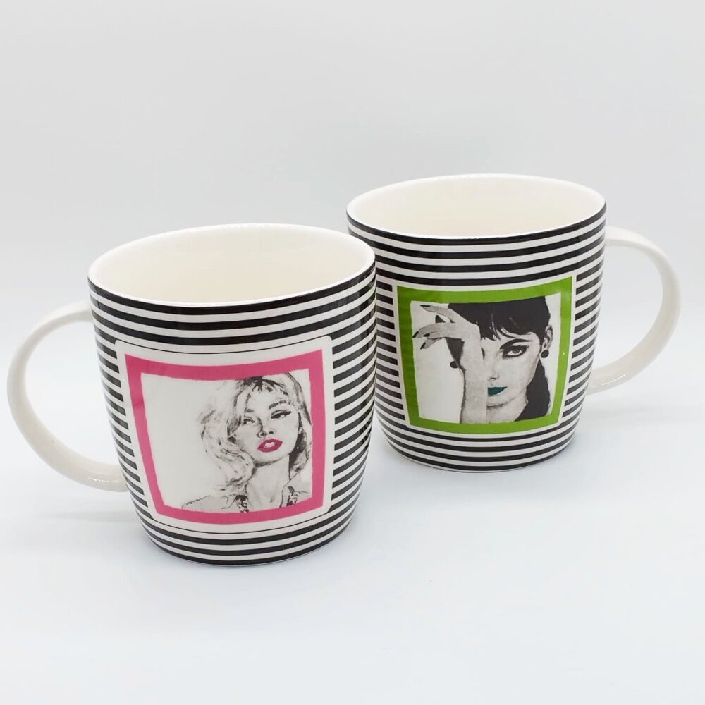 Blonde and Brunette Femme Fatale Women's Godinger Coffee Tea Mug Set